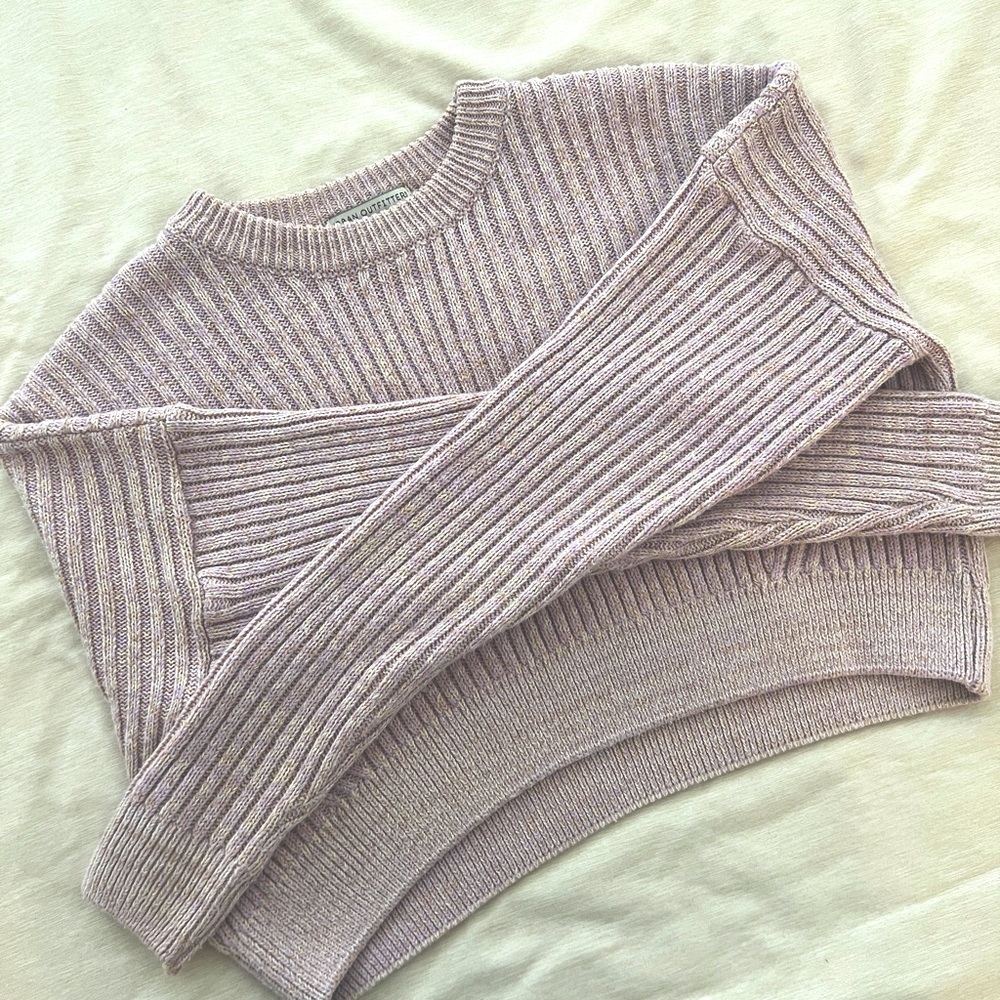 Urban Outfitters Cropped Lilac Knit Sweater